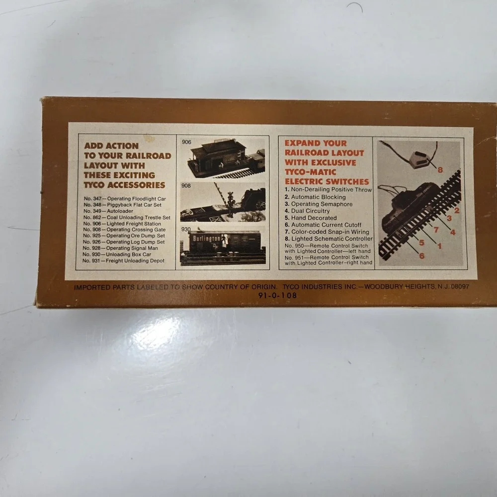 Vintage TYCO HO Scale Freight Car Lot Southern Log Car & CB&Q Hopper w/ Boxes
